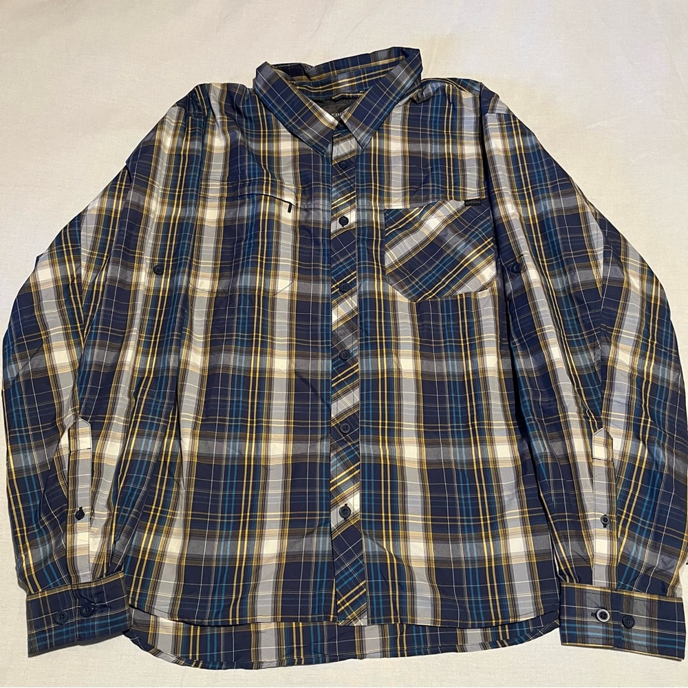 Eddie Bauer Mens Shirt Blue XXL Long Sleeve Button Up